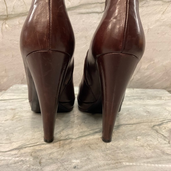Prada Brown Leather Zip-Up Ankle Boots . Vero Cuoio Made in Italy size 37 1/2 - Picture 11 of 16